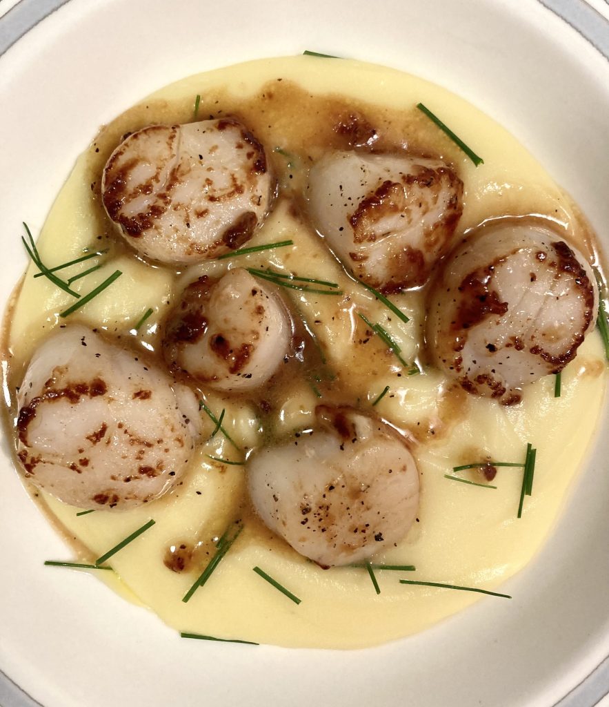 scallops over polenta